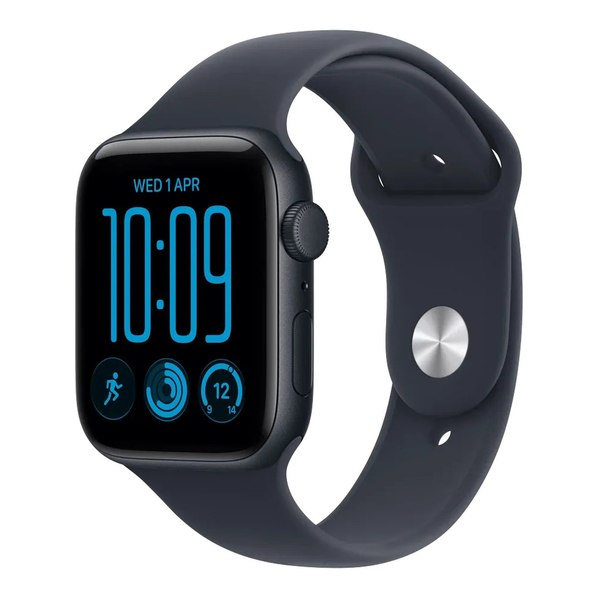 Apple Watch SE 3 GPS 44mm Midnight Aluminium Case with Navy Blue Sport Band M/L