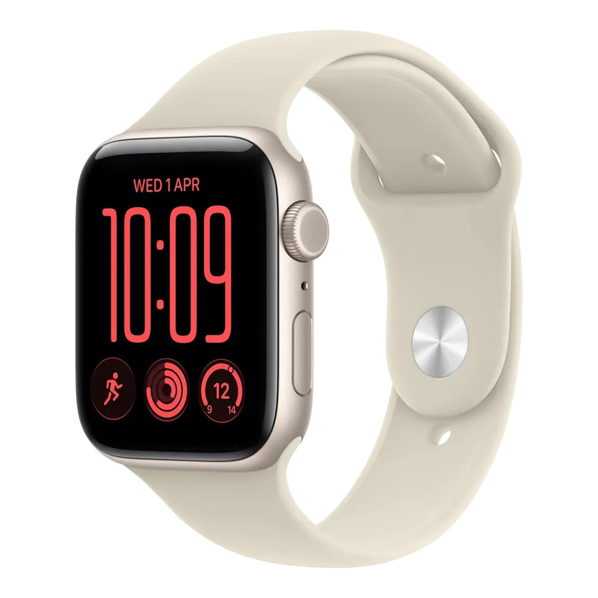 Apple Watch SE 3 GPS + Cellular 44mm Starlight Aluminium Case with Sand Sport Band S/M
