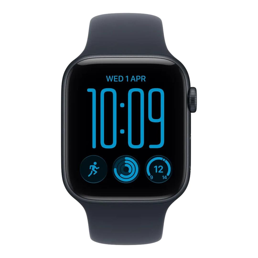 Apple Watch SE 3 GPS + Cellular 44mm Midnight Aluminium Case with Navy Blue Sport Band S/M