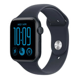 Apple Watch SE 3 GPS + Cellular 44mm Midnight Aluminium Case with Navy Blue Sport Band S/M