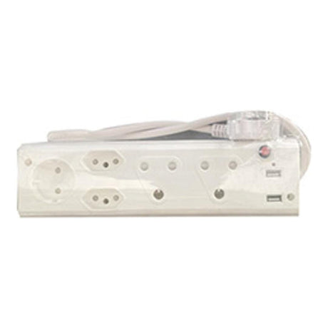 Eezi-on 3x16A 2x5A 1xSCH 2 1A USB 5-Way Multiplug MLPUSB5