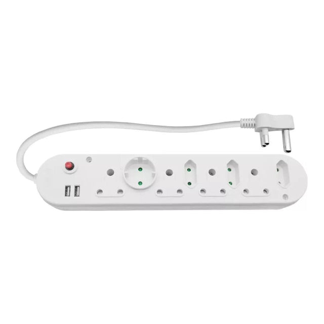 Scoop 8-way Multiplug with 2-port USB 0.5m MP-08WU