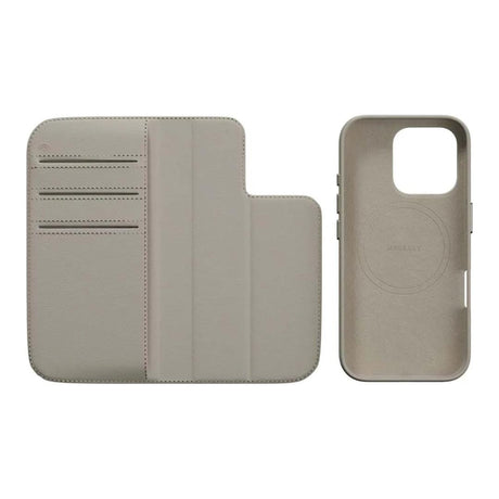 MagEasy Card Folio M Flip Leather Phone Case for iPhone 16 Pro - Starlight MPH66P263SI24