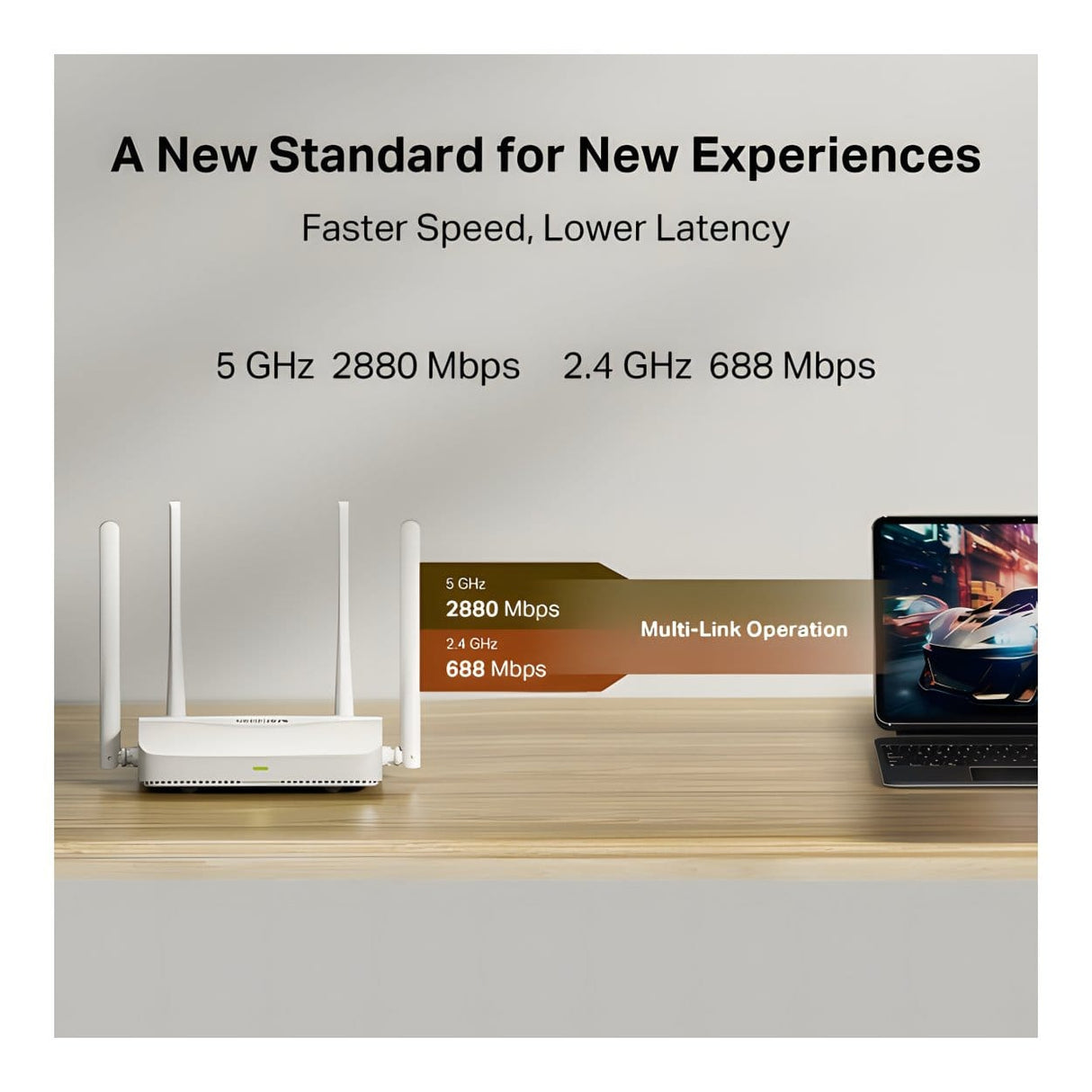 Mercusys MR25WBE BE3600 Wi-Fi 7 Wireless Router - Dual Band 2.4GHz and 5GHz Gigabit Ethernet
