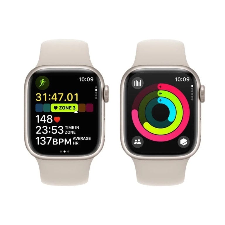 Apple Watch Series 9 GPS 41mm Starlight Aluminium with Starlight Sport Band S/M