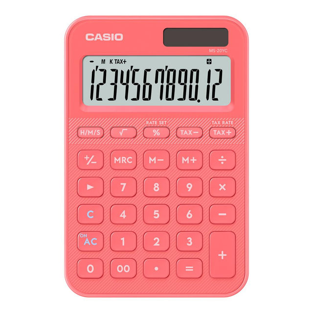 Casio MS-20YC-CL 12-Digit Desk Calculator - Coral