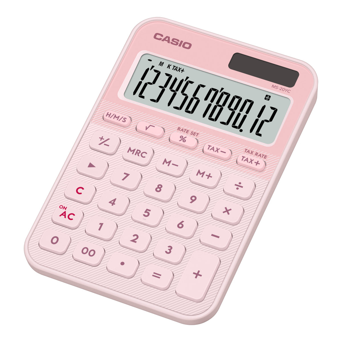 Casio MS-20YC-LP 12-Digit Desk Calculator - Light Pink