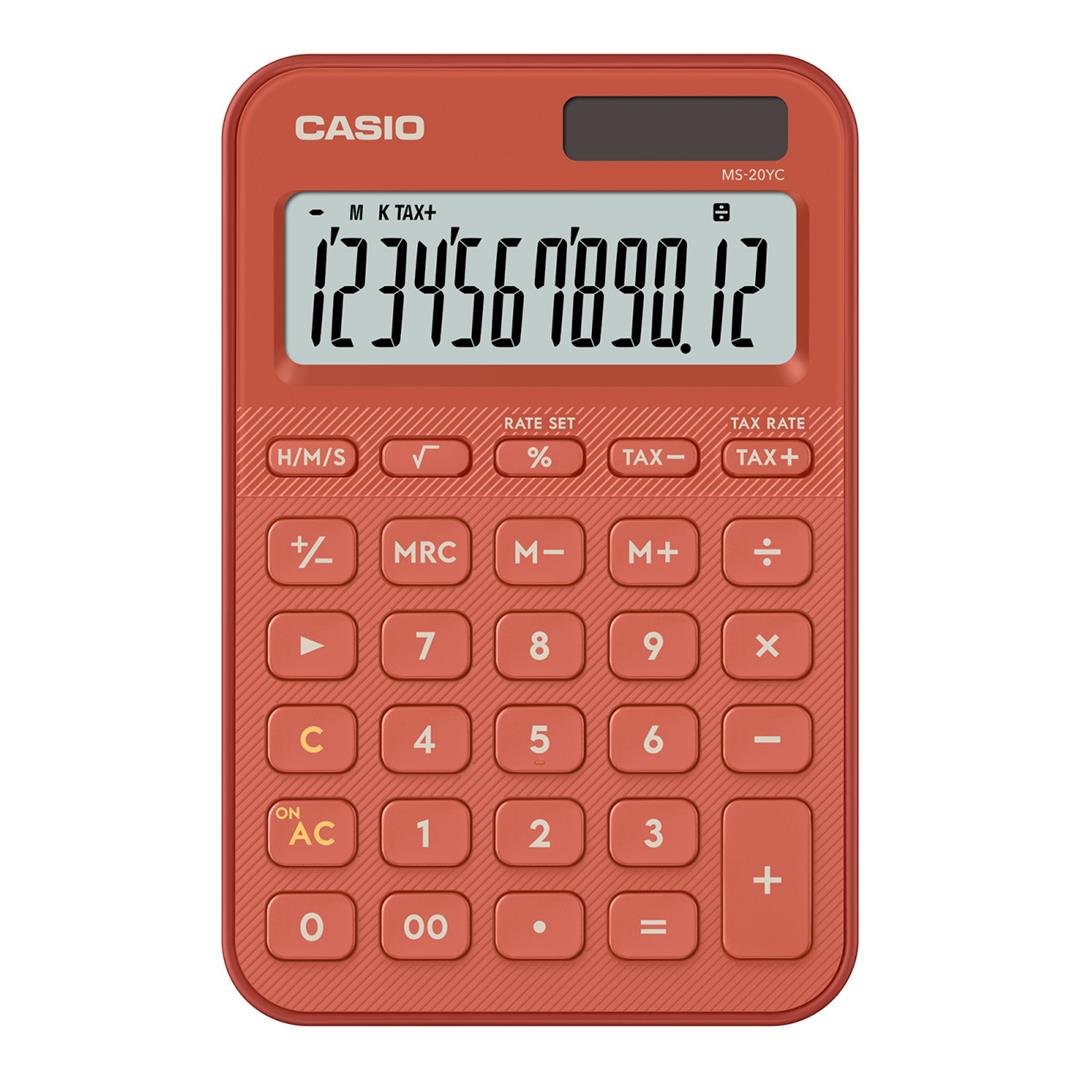 Casio MS-20YC-RD 12-Digit Desk Calculator - Red