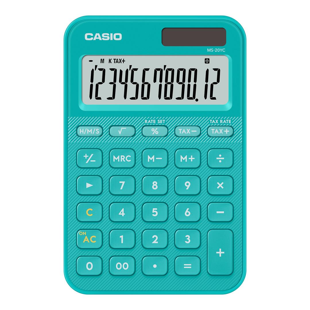 Casio MS-20YC-TU 12-Digit Desk Calculator - Turquoise