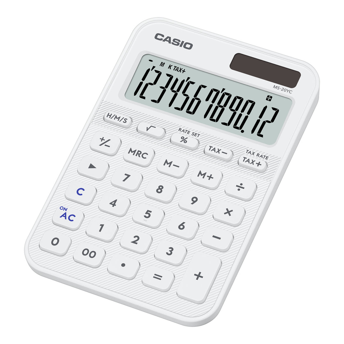 Casio MS-20YC-WE 12-Digit Desk Calculator - White