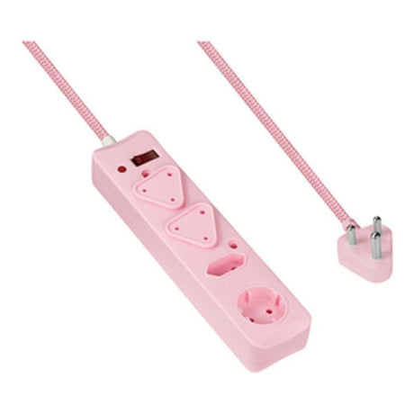 Switched 4-Way Surge Multiplug 3m Pink 2-pack MS-8500-3-PK-BUN
