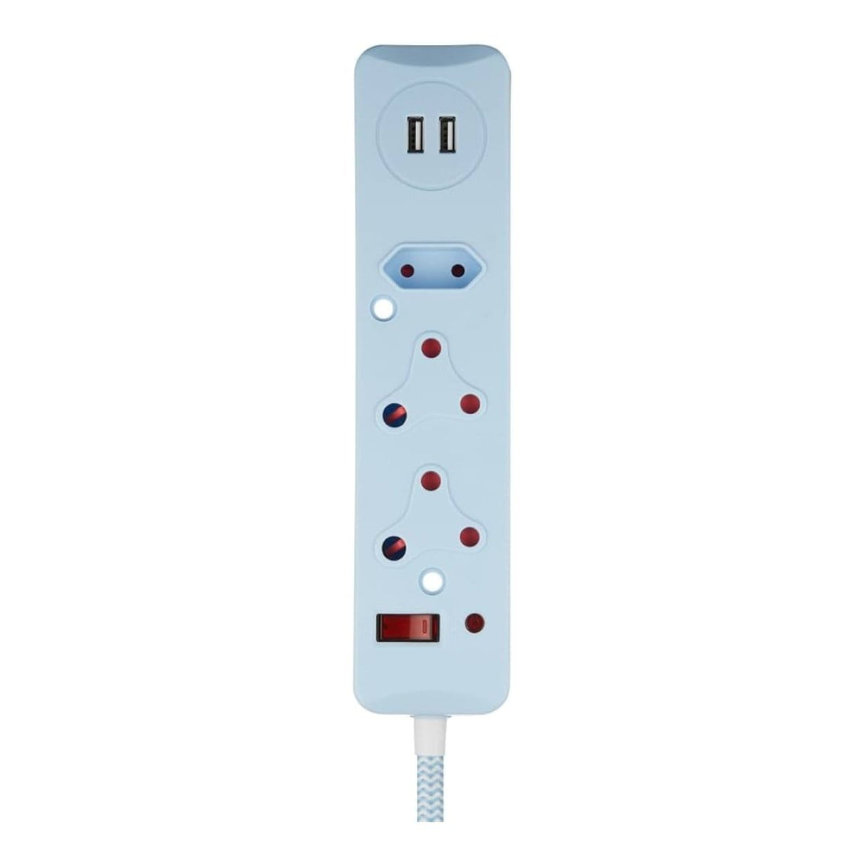 Switched 0.5m 2x3 Way Surge Multiplug with Dual USB Ports Blue MS-8501-05-BL-BUN