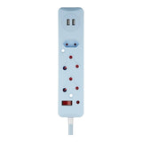 Switched 0.5m 2x3 Way Surge Multiplug with Dual USB Ports Blue MS-8501-05-BL-BUN