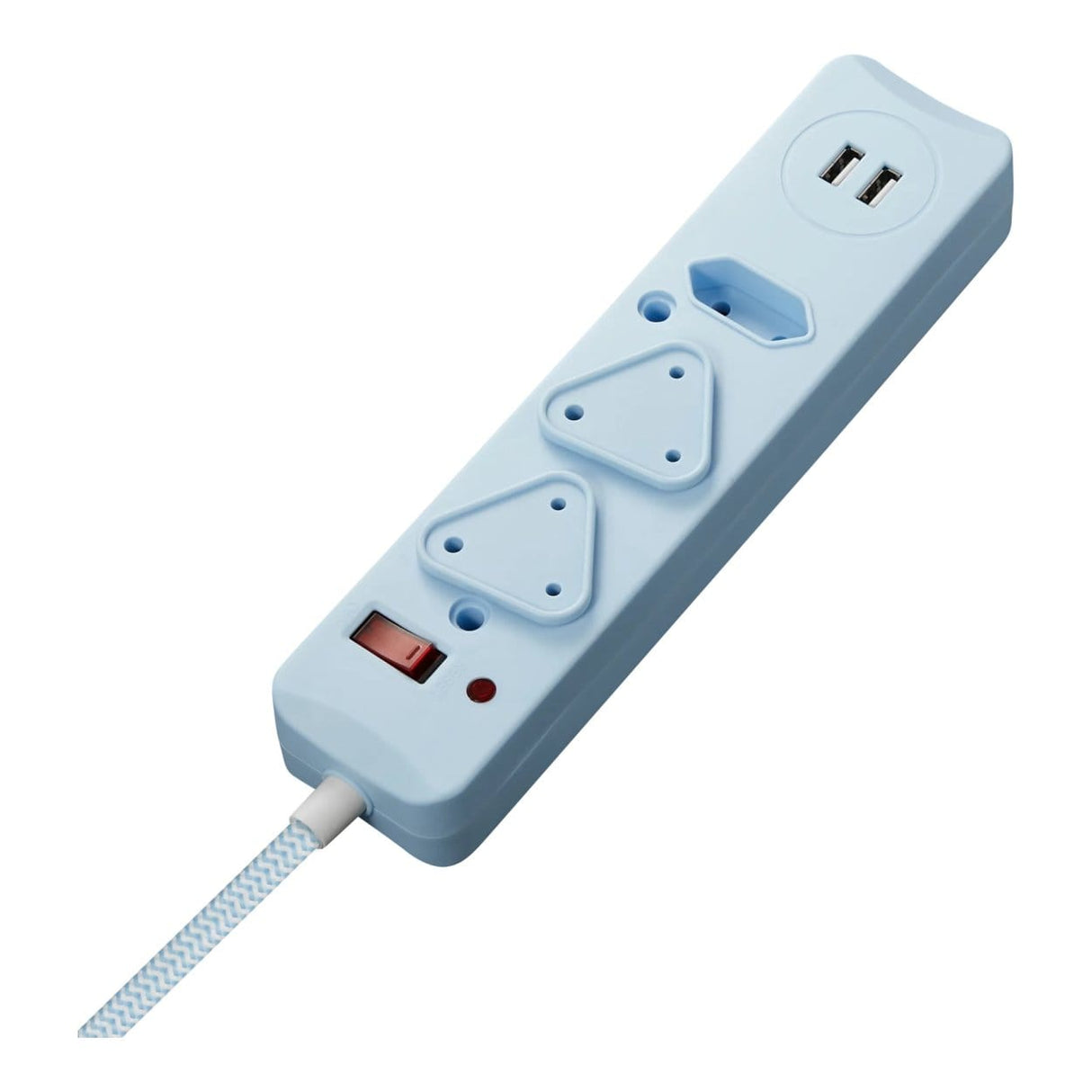 Switched 0.5m 2x3 Way Surge Multiplug with Dual USB Ports Blue MS-8501-05-BL-BUN