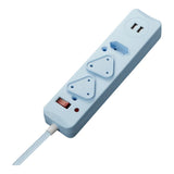 Switched 0.5m 2x3 Way Surge Multiplug with Dual USB Ports Blue MS-8501-05-BL-BUN