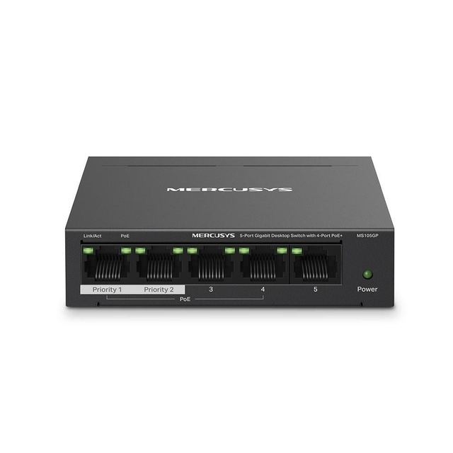 Mercusys MS105GP 5-Port Gigabit Desktop Switch with 4-Port PoE+ – FirstShop