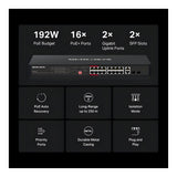 Mercusys MS120GP 20-Port Gigabit 16-Port PoE+ Rackmount Switch