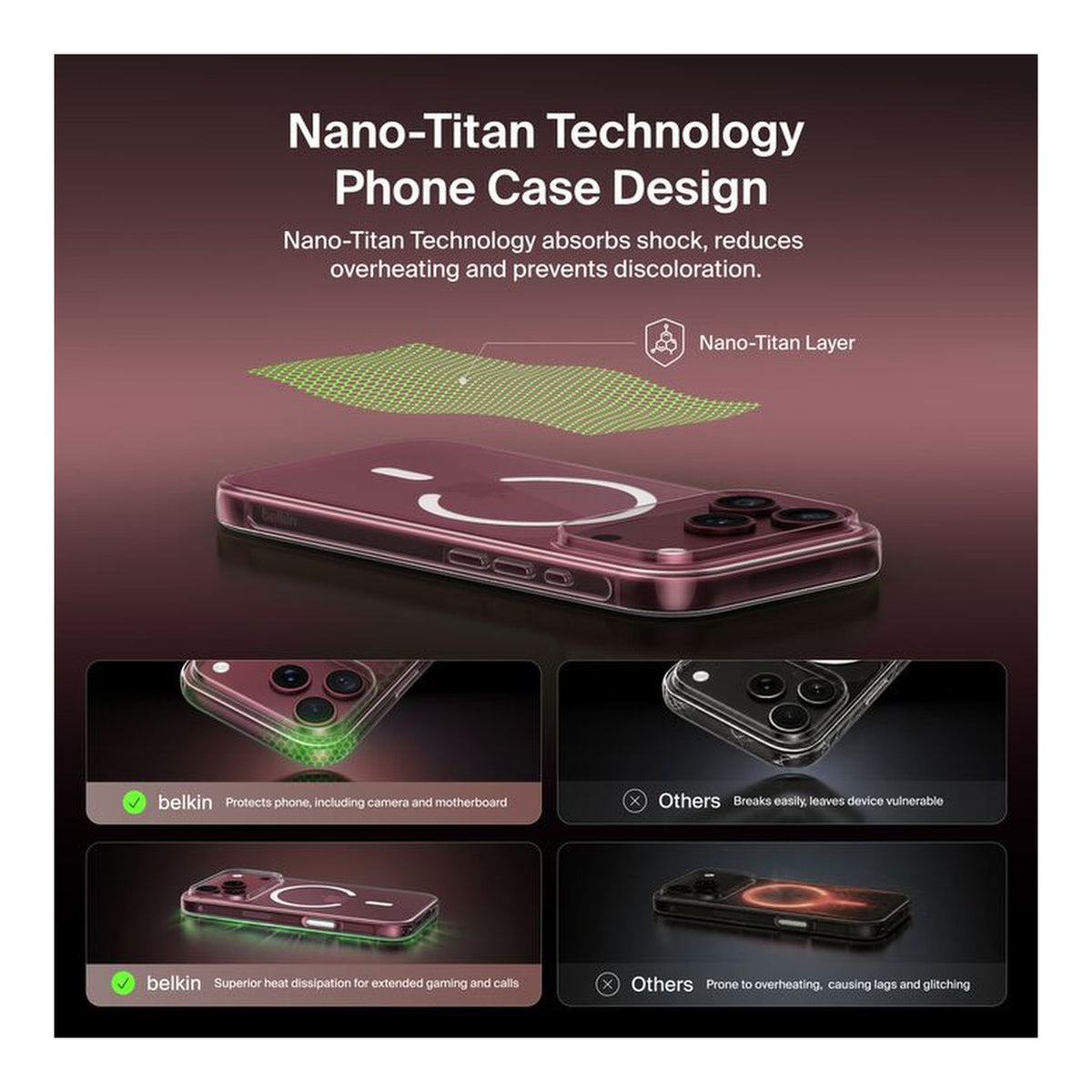 Belkin Clear Series MagSafe Compatible Case for Apple iPhone 18 Pro Max and iPhone 17 Pro Max Transparent MSA066HQCL