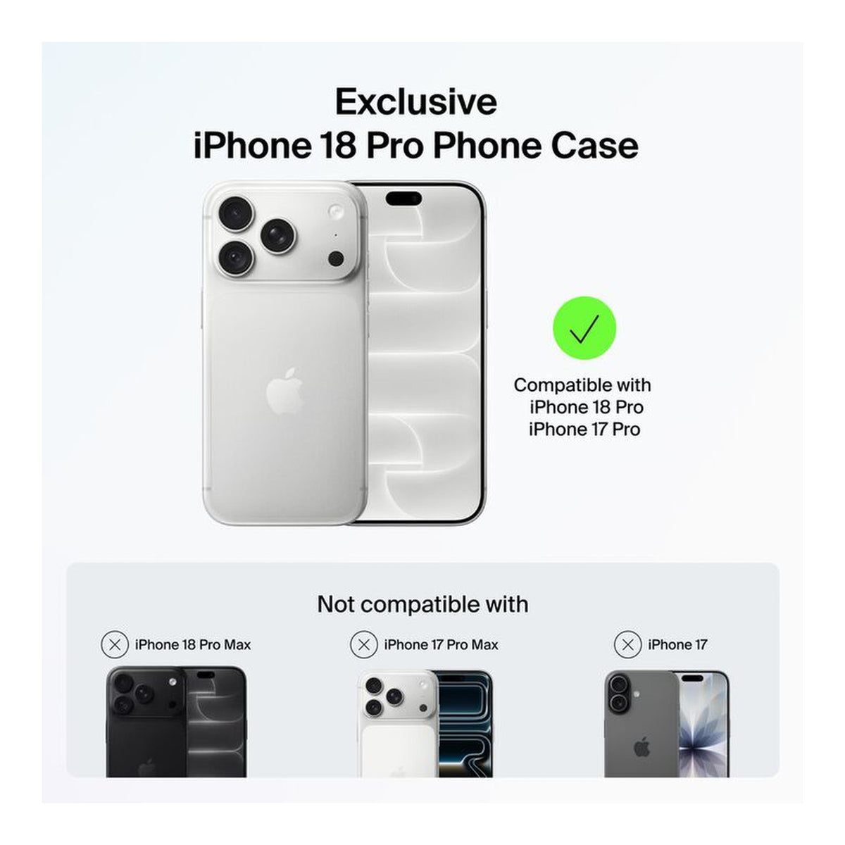 Belkin Grip Series MagSafe Compatible Case for Apple iPhone 18 Pro Frosted Clear MSA068HQFC