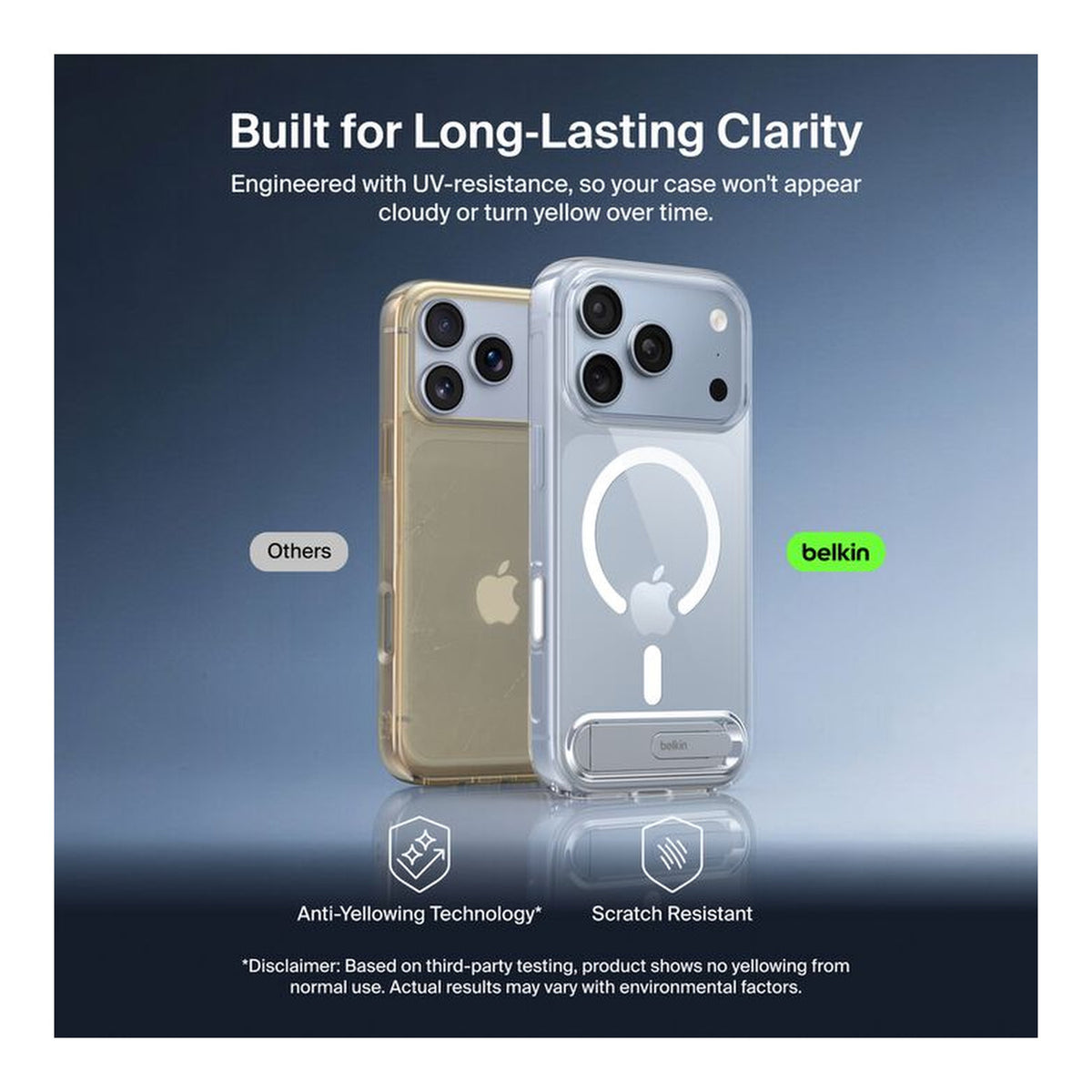 Belkin Clear Series MagSafe Compatible Case with Kickstand for Apple iPhone 18 Pro and iPhone 17 Pro Clear MSA076HQCL
