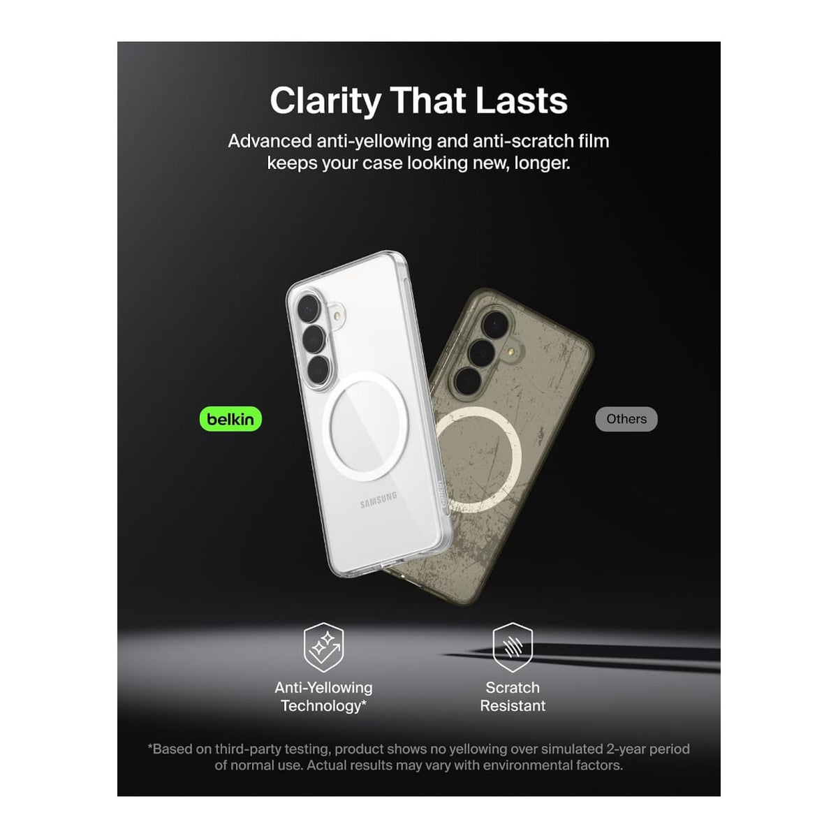 Belkin SheerForce Clear Series Magnetic Protective Phone Case for Samsung S26 - Clear MSB012HQCL
