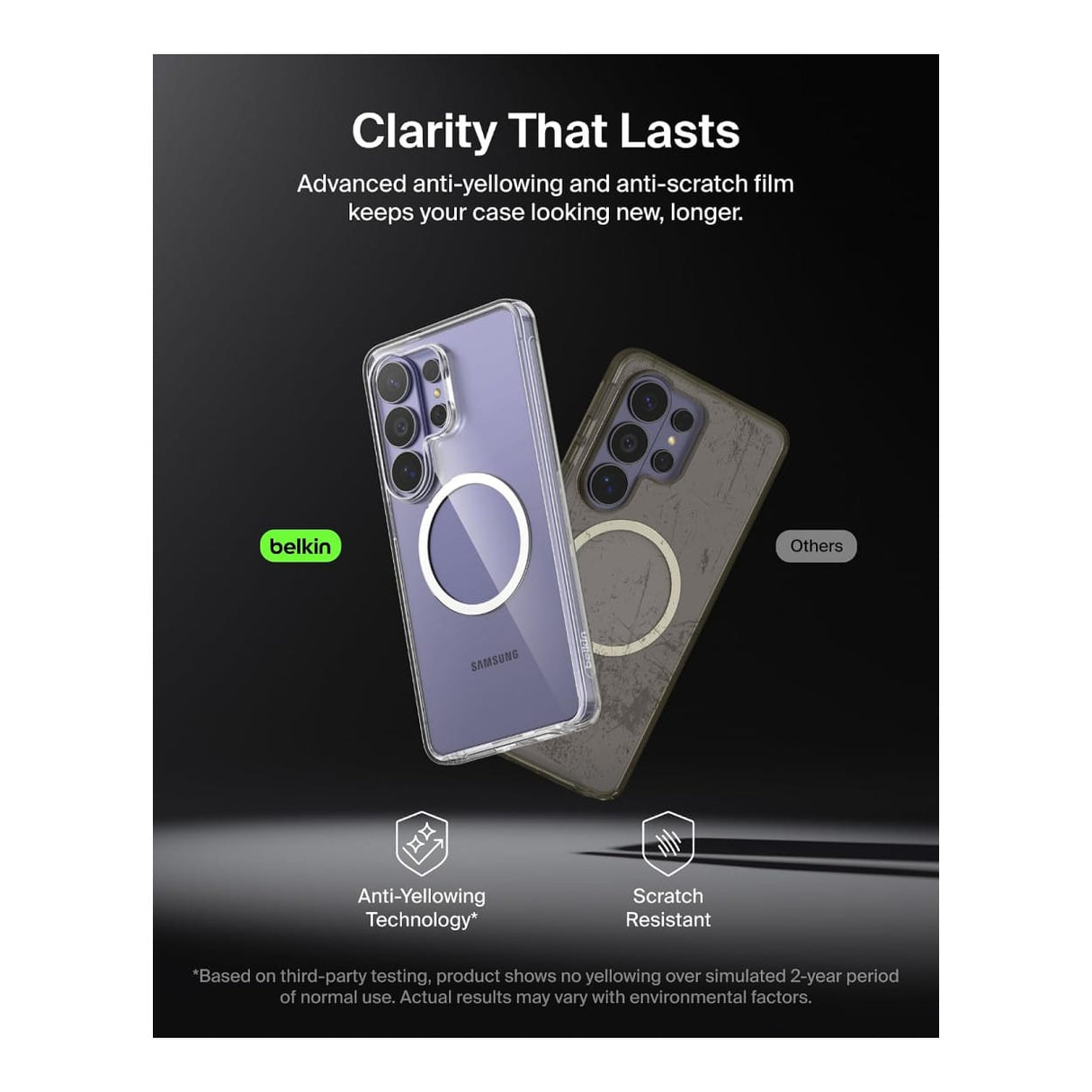 Belkin SheerForce Clear Series Magnetic Protective Phone Case for Samsung S26 Ultra - Clear MSB014HQCL