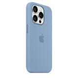 Apple iPhone 15 Pro Winter Blue Silicone Case with MagSafe Support