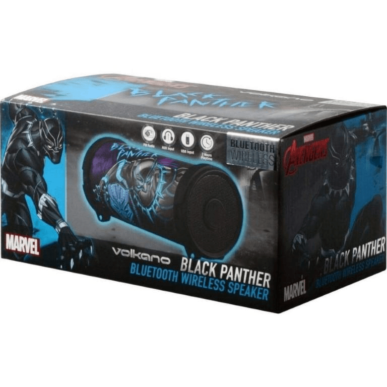 Volkano Marvel Mini Tube Bluetooth Speaker Black Panther MV-1003-BP1