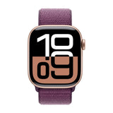 Apple Watch Series 10 GPS 42mm Aluminium Case with Plum Sport Loop - Rose Gold MWWK3QA/A