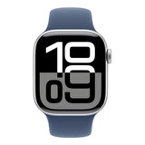 Apple Watch Series 10 GPS 46mm Silver Aluminium Case with Denim Sport Band - Small/Medium MWWL3QA/A
