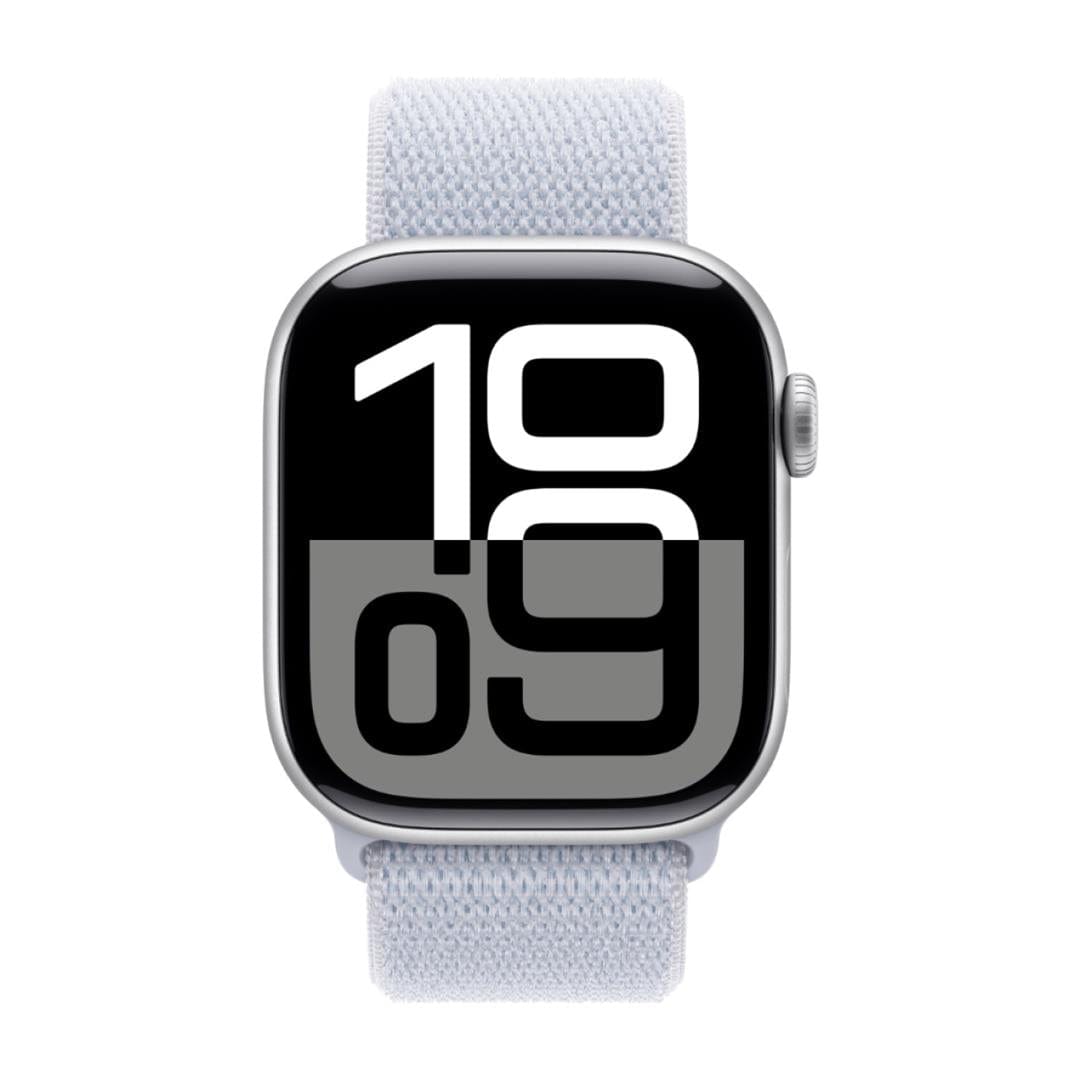 Apple Watch Series 10 GPS 46mm Silver Aluminium Case with Blue Cloud Sport Loop
