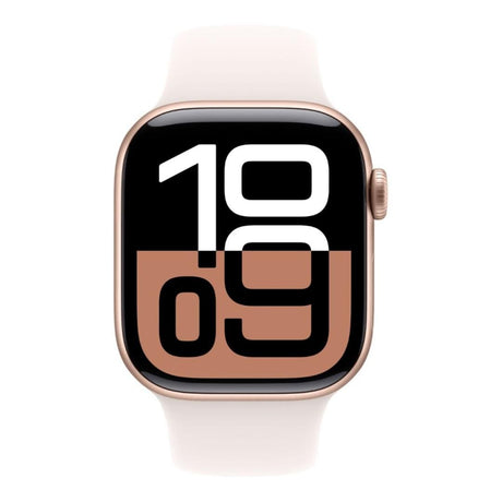 Apple Watch Series 10 GPS 46mm Rose Gold Aluminium Case with Light Blush Sport Band - Small/Medium MWWT3QA/A