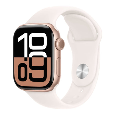 Apple Watch Series 10 GPS 46mm Rose Gold Aluminium Case with Light Blush Sport Band - Medium/Large MWWU3QA/A
