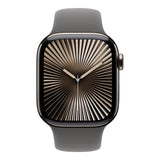 Apple Watch Series 10 GPS + Cellular 42mm Natural Titanium Case with Stone Grey Sport Band S/M MWXD3QA/A