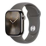 Apple Watch Series 10 GPS + Cellular 42mm Natural Titanium Case with Stone Grey Sport Band S/M MWXD3QA/A