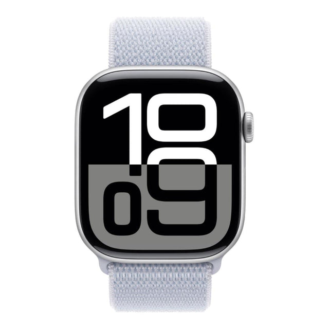 Apple Watch Series 10 GPS + Cellular 46mm Silver Aluminium Case with Blue Cloud Sport Loop MWY23QA/A