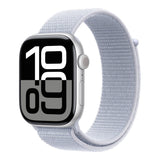 Apple Watch Series 10 GPS + Cellular 46mm Silver Aluminium Case with Blue Cloud Sport Loop MWY23QA/A