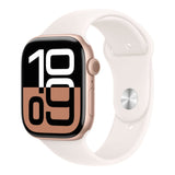 Apple Watch Series 10 GPS LTE 46mm Rose Gold Aluminium Case with Light Blush Sport Band - Medium/Large MWY73QA/A