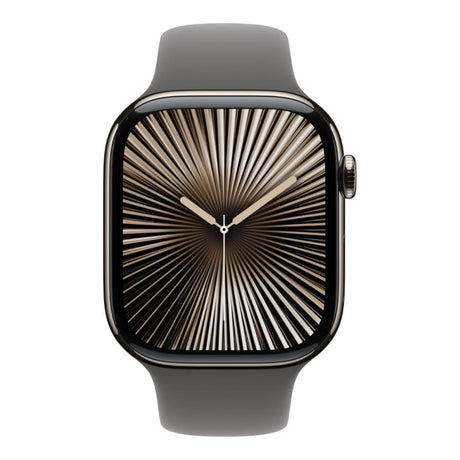 Apple Watch Series 10 GPS + Cellular 46mm Natural Titanium Case with Stone Grey Sport Band S/M MWY93QA/A