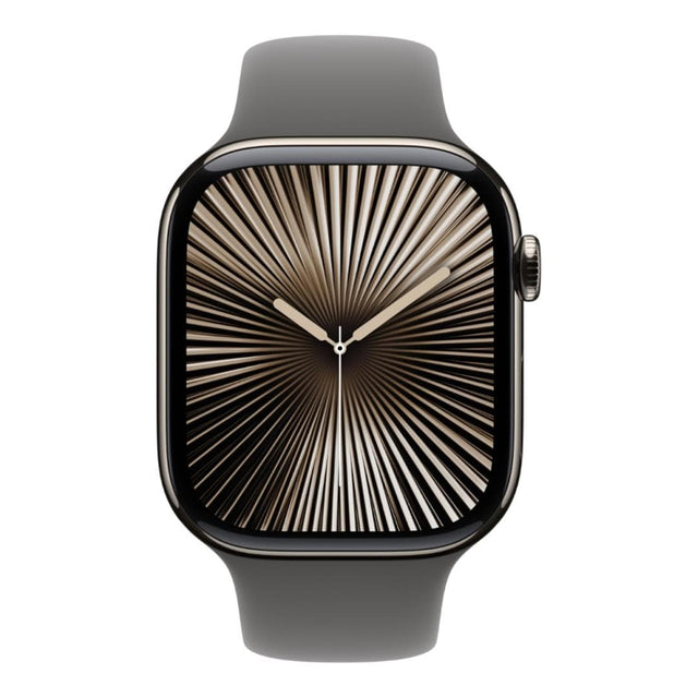 Apple Watch Series 10 GPS + Cellular 46mm Natural Titanium Case with Stone Grey Sport Band S/M MWY93QA/A