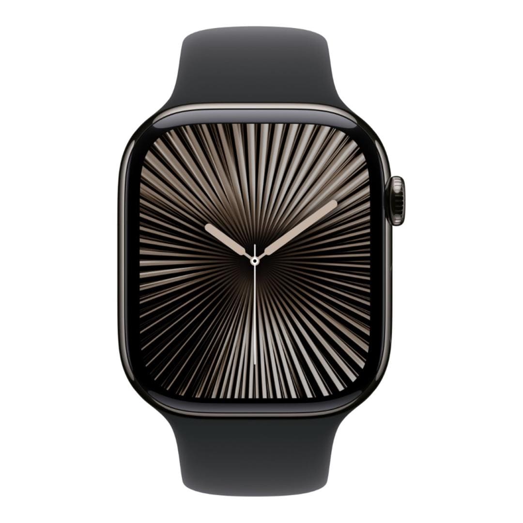 Apple Watch Series 10 GPS LTE 46mm Slate Titanium Case with Black Sport Band - Medium/Large MWYE3QA/A