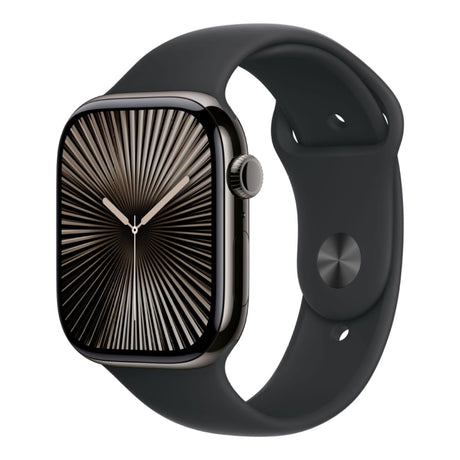 Apple Watch Series 10 GPS LTE 46mm Slate Titanium Case with Black Sport Band - Medium/Large MWYE3QA/A