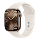 Apple Watch Series 10 GPS + Cellular 42mm Gold Titanium Case with Starlight Sport Band S/M MX063QA/A