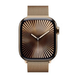 Apple Watch Series 10 GPS + Cellular 42mm Gold Titanium Case with Gold Milanese Loop