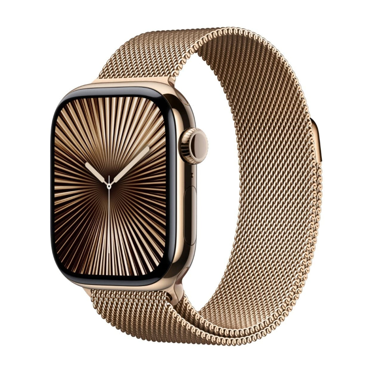 Apple Watch Series 10 GPS + Cellular 42mm Gold Titanium Case with Gold Milanese Loop