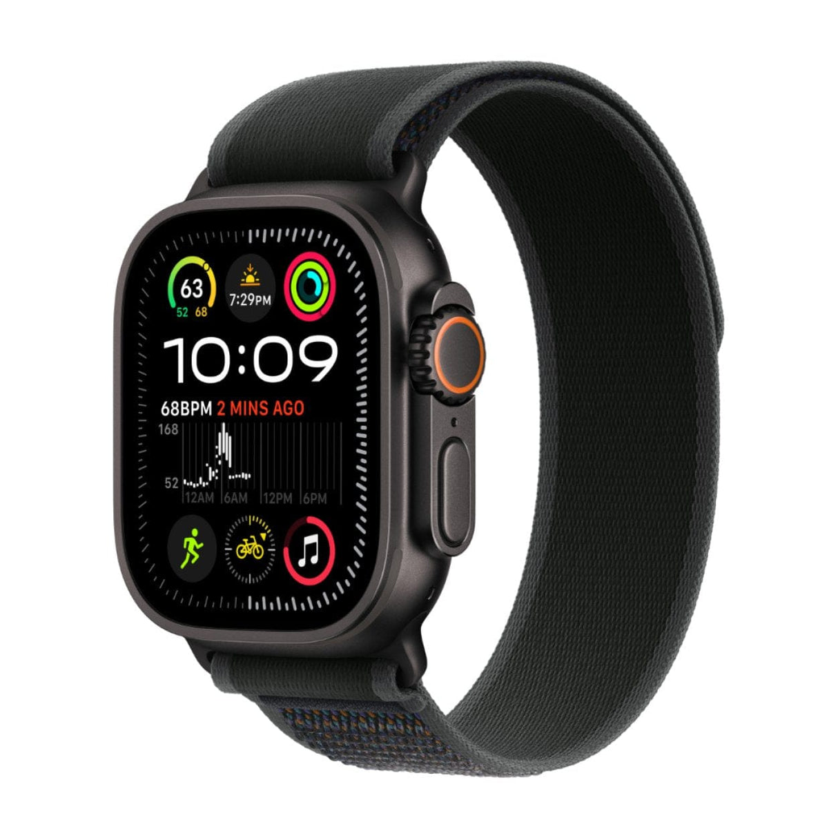 Apple Watch Ultra 2 GPS + Cellular 49mm Black Titanium Case with Black Trail Loop S/M