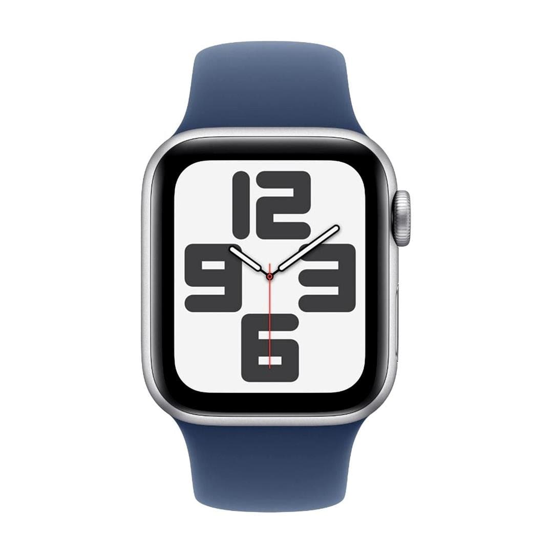 Apple Watch SE GPS 40mm Silver Aluminium Case with Denim Sport Band S/M MXEC3QA/A