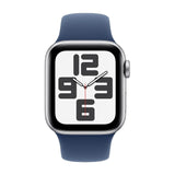 Apple Watch SE GPS 40mm Silver Aluminium Case with Denim Sport Band S/M MXEC3QA/A