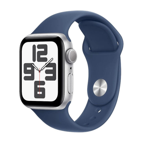 Apple Watch SE GPS 40mm Silver Aluminium Case with Denim Sport Band S/M MXEC3QA/A