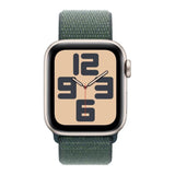 Apple Watch SE GPS 40mm Starlight Aluminium Case with Lake Green Sport Loop MXEH3QA/A
